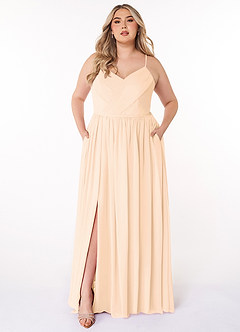 Azazie Cora Bridesmaid Dresses Pearl Pink A-Line Pleated Chiffon Dress image65