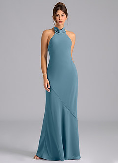 Azazie Velli Bridesmaid Dresses Bermuda Mermaid Bow Chiffon Dress image6