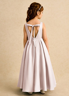 Azazie Pepper Flower Girl Dresses Rose Petal A-Line Pleated Matte Satin Dress image1
