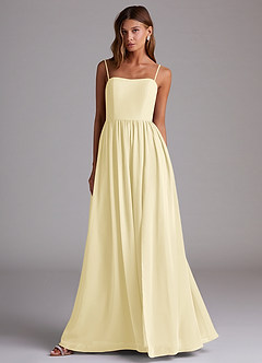 Azazie Calianna Bridesmaid Dresses Lemon Sorbet A-Line Off the Shoulder Chiffon Convertible Dress image4