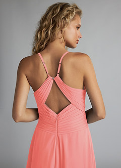 Azazie Haleigh Venta Final Vestido de Burgundy de Gasa de Corte en A con Plisado image6