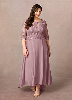 Azazie Monza Mother of the Bride Dresses Dusty Rose A-Line Lace Chiffon Dress image7