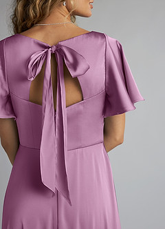 Azazie Kimber Brautjungfernkleider A-Linie Gestreift Stretch-Satin Kleid Blauregen image5