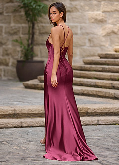 Lustre Ankara Red Satin Prom Dress image3