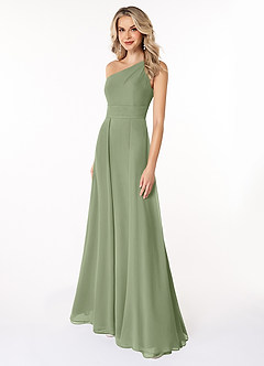 Azazie Dallas Bridesmaid Dresses Pistachio A-Line One Shoulder Chiffon Dress image1