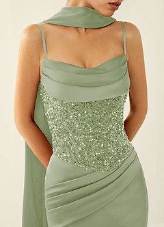 Melisande Mint Green Sparkly Corset Lace Up Back Mermaid Prom Dress image7