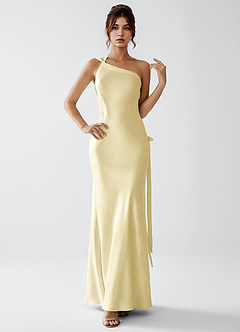 Stephanie Lemon Sorbet Luminous Satin Maxi Dress image4