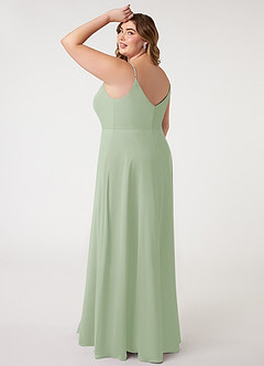 Azazie Daenerys Bridesmaid Dresses Dusty Sage A-Line Cowl Chiffon Dress image11