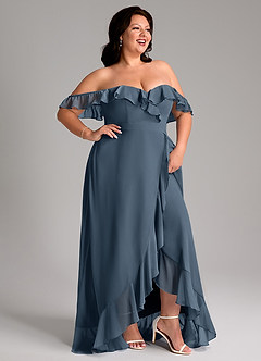 Azazie Lyra Bridesmaid Dresses Neptune A-Line Chiffon Convertible Dress image14
