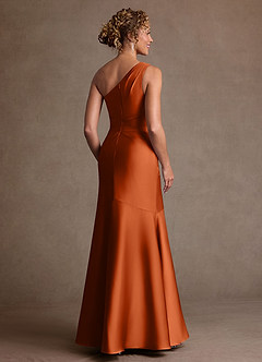 Azazie Haifa Suknie dla Matki Panny Młodej Syrena Jedno ramię Satyna elastyczna Długość podłogi Sukienka image2