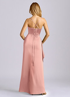 Azazie Sarai Bridesmaid Dresses Rosette Sheath Corset Stretch Satin Dress image5