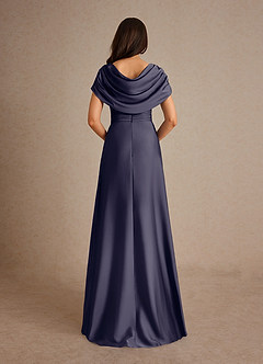 Azazie Branford vestidos de madre de la novia Vestido de Tormenta de Satén Elástico de Corte En A con Plisado image3