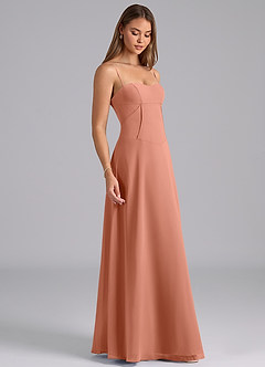 Azazie Valentine Jurken voor bruidsmeisjes Jurk van Chiffon met A-Lijn Korset Meer Gesneden image5