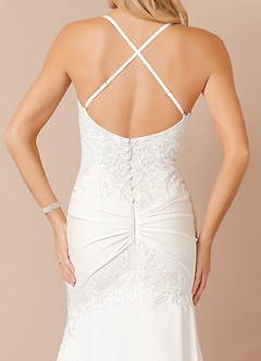 Azazie Santana Final Sale Mermaid Sequins Crepe Back Satin Brides Dress image6