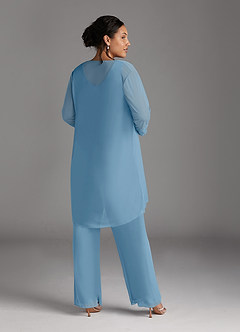 Azazie Frances vestidos de madre de la novia Vestido de Azul Acero de Malla de Mono/Traje de pantalón con Scoop image12