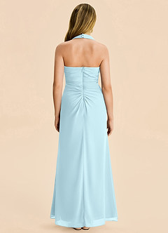 Azazie Destiny Junior Cloud Blue Sheath Ruched Chiffon Dress image2
