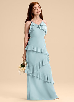 Azazie Evara Junior Mist A-Line Chiffon Dress image6