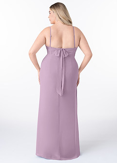 Azazie Mai Brautjungfernkleider Etui Plissee Chiffon Kleid Blauregen image8
