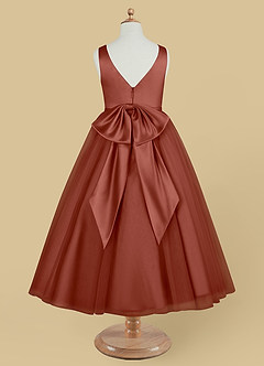 Azazie Marybell Flower Girl Dresses Auburn A-Line Bow Tulle Dress image6
