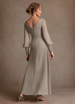 Azazie Paterson Abiti per la Madre della Sposa Abito A-Line in Chiffon Plissettato Taupe image2