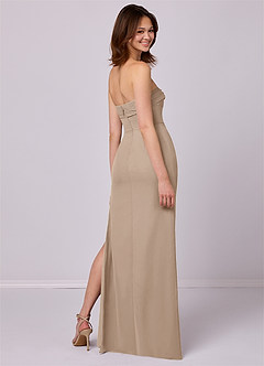 Barbie ♥ Azazie Bridesmaid Dresses Taupe Sheath Strapless Chiffon Convertible Dress image6