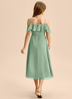Azazie Kamilla Junior Matcha A-Line Off the Shoulder Chiffon Dress image2