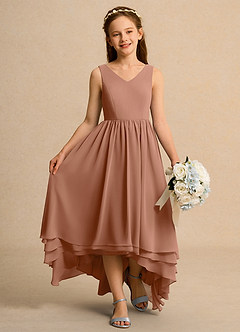 Azazie Kitten Junior Formal Flower Girl Klänningar Klä A-Line i Chiffong image4