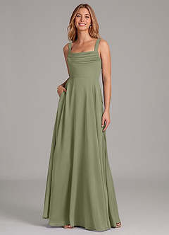 Azazie Shaude Bridesmaid Dresses Pistachio A-Line Pleated Chiffon Dress image3