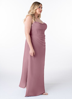 Azazie Mai Bridesmaid Dresses Vintage Mauve Sheath Pleated Chiffon Dress image10