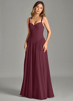 Azazie Evadina Suknie dla druhen Linia A Gorset Szyfon Do ziemi Sukienka image4