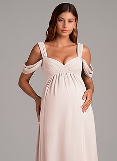 Azazie Rhea Maternity Bridesmaid Dresses A-Line Pleated Chiffon Floor-Length Dress image7