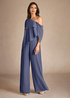 Azazie Halima vestidos de madre de la novia Vestido de Tormenta de Gasa de Mono/Traje de pantalón con Corte Lateral image2