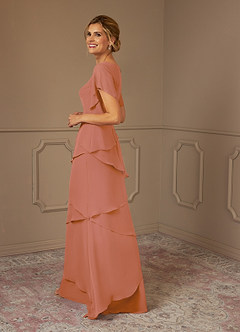 Azazie OHara Mother of the Bride Dresses MAI TAI A-Line V-Neck Chiffon Dress image5