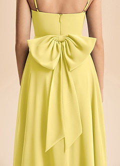 Azazie Bear Junior Canary A-Line Pleated Chiffon Dress image7