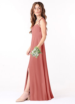 Azazie Rosey Junior Antique Rose A-Line Sweetheart Neckline Chiffon Dress image3