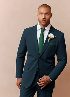 Savile Teal Wool Blend Suit Jacket