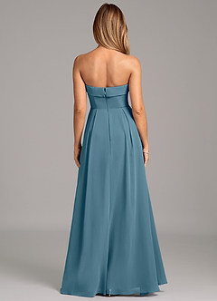 Azazie Lucienne 신부 들러리 드레스 A라인 스트랩리스 쉬폰 바닥 길이 드레스 image5