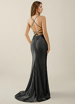 Sylvan Noir Robe de bal corset à strass décolleté en V image2