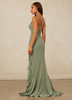 Christian Siriano Bridal for Azazie 1006 Bridesmaid Dresses Pistachio Mermaid Ruched Chiffon Dress image2