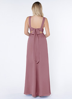 Azazie Christiana Bridesmaid Dresses Vintage Mauve A-Line V-Neck Pleated Chiffon Dress image2