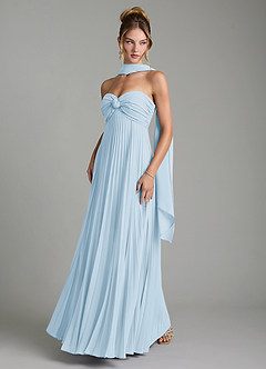 Azazie Tempest Vestidos de damas de honor Vestido Azul Cielo de Gasa de Imperio Convertible con Corsé image6