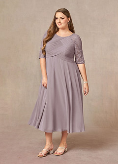 Azazie Dorothea Mother of the Bride Dresses Dusk A-Line Scoop lace Chiffon Dress image8
