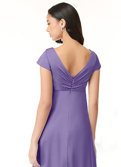 Azazie Allessia Maternity Bridesmaid Dresses A-Line Pleated Stretch Satin Floor-Length Dress image7