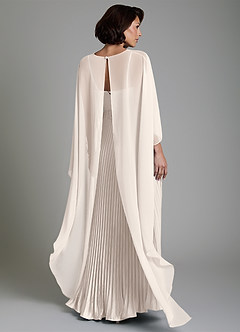 Azazie Micah Vestidos de damas de honor Vestido Alabastro Blanco de Satén Elástico de Línea A Convertible con Corsé image2