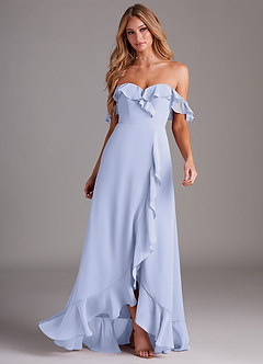 Azazie Lyra Bridesmaid Dresses Lavender A-Line Chiffon Convertible Dress image4