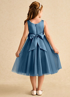 Azazie Twinsie Flower Girl Dresses Bermuda A-Line Bow Tulle Dress image2