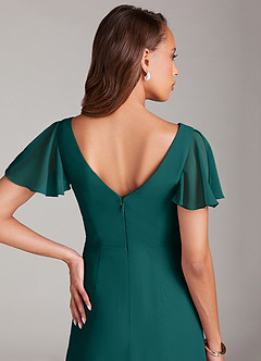 Azazie Soren Bridesmaid Dresses Peacock A-Line Ruched Chiffon Dress image7