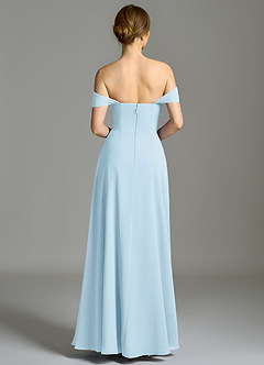 Azazie Oasis 신부 들러리 드레스 A라인 포켓이 있는 쉬폰 바닥 길이 드레스 image8