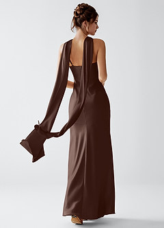 Veronica Ganache Luminous Satin Maxi Dress image3