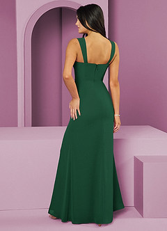 Barbie ♥ Azazie Jurken voor bruidsmeisjes Jurk van Chiffon met Zeemeermin Geplooid Donkergroen image7